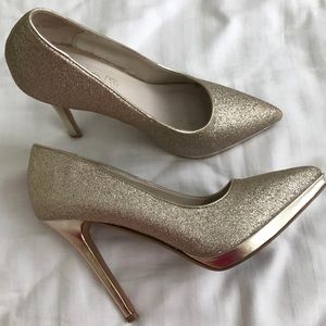 Gold glitter Aldo Pumps